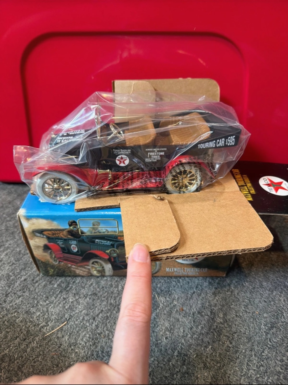 Classic Touring Car Toy in Black and Red - Kids Vehicles